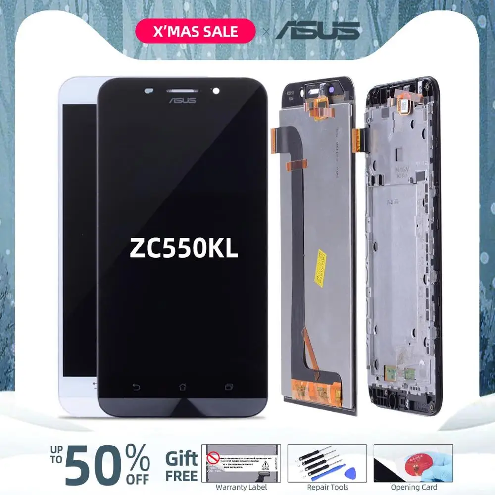 Skup ORG. WYŚWIETLACZ for ASUS Zenfone Max ZC550KL EKRAN LCD i Dotyk DIGITIZER ORYG z RAMKĄ CZARN BIAŁY