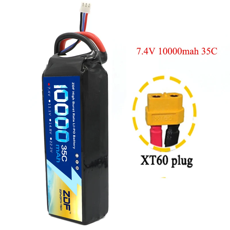 7.4v XT60 plug ZDF RC автомобиль Lipo батарея 2S 3S 7,4 V/11,1 V 10000mah 35C Max 70C XT90/XT60/T Разъем для Rc самолета Traxxas автомобиль RC грузовик - Цвет: 7.4v XT60 plug