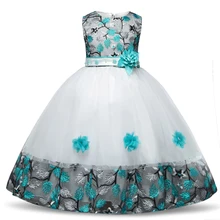 Детское платье принцессы с вышивкой для танцев для девочек; элегантное праздничное платье для дня рождения; платье для девочек; детское нарядное бальное платье на Рождество