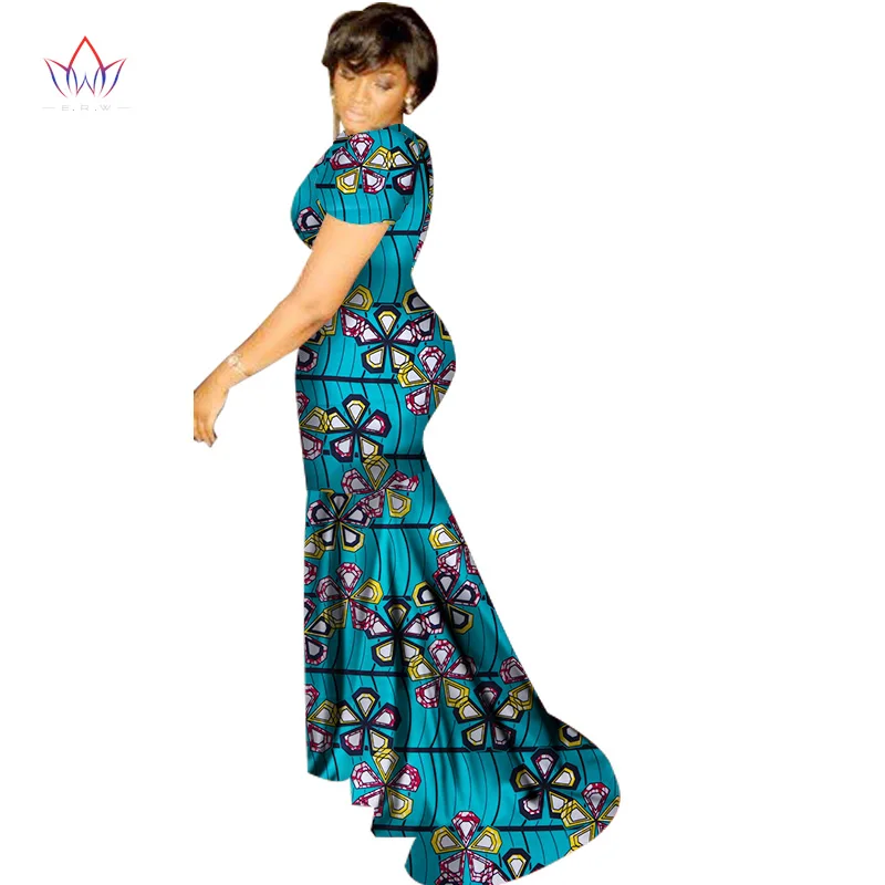 BRW африканские платья женское летнее платье длинное платье сексуальные макси платья Базен Riche африканская одежда с принтом Одежда Дашики WY1388 - Цвет: 1
