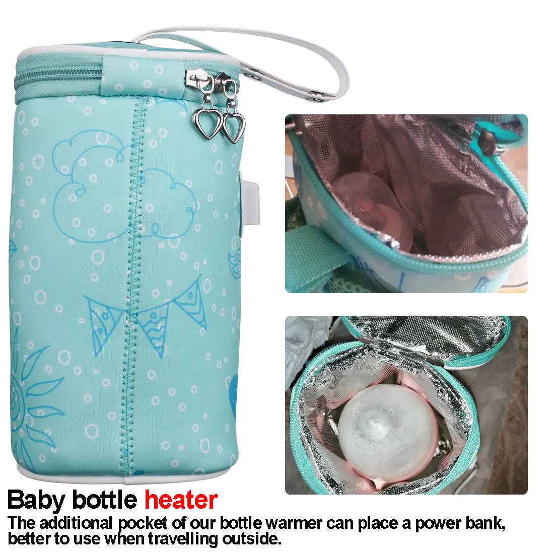 

USB Baby Bottle Warmer Heater Insulated Bag Travel Cup Portable In Car Heaters Drink Warm Milk Thermostat Bag For Feed Newborn