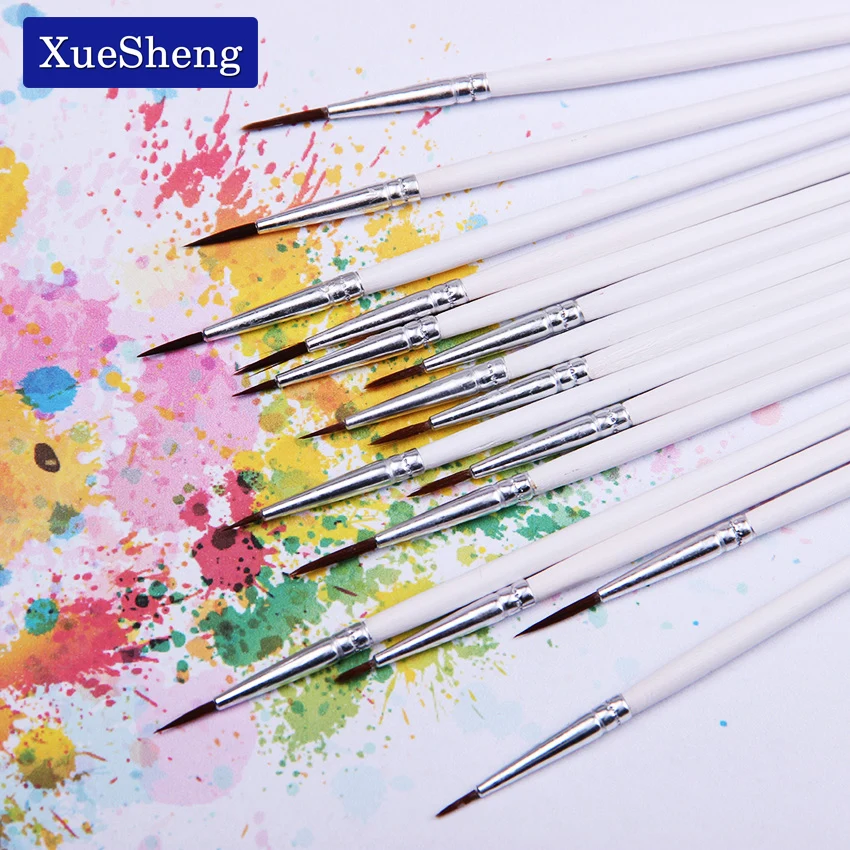 Fine Hand Painted Hook Line Pen Round Tip Watercolor Drawing Brush Pen Student Stationery Art Supplies 5 Pcs