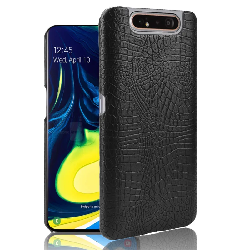 Чехол для Samsung Galaxy A80 Роскошный чехол из искусственной кожи жесткая пластиковая