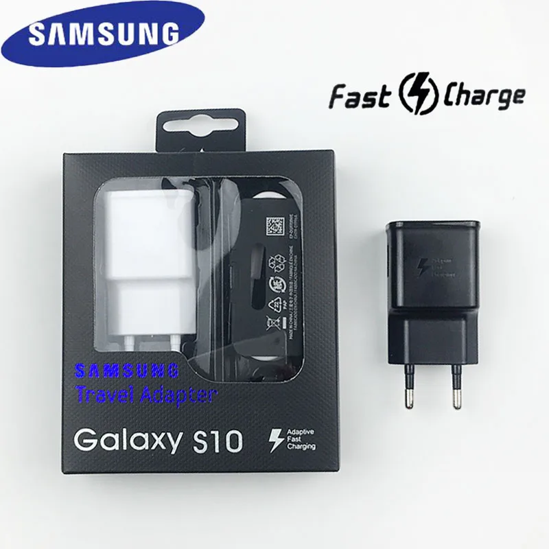

Original Sasmung S10 Fast Charger adaptive EU plug 15 W Quick Charge power adapter usb type c cable for Galaxy s7 s8 s9 s10 plus