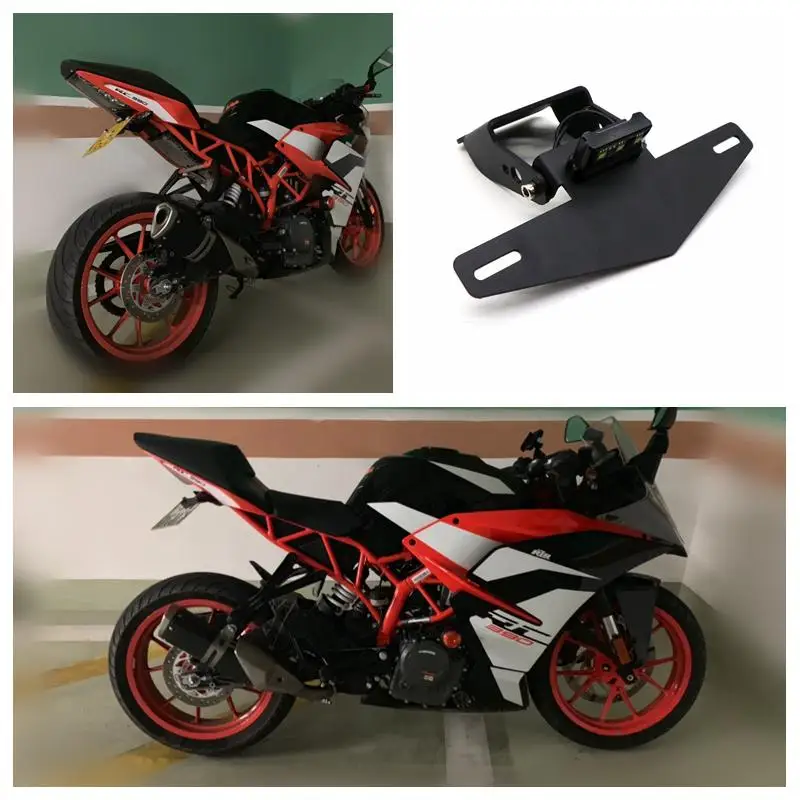 black HiMISS мотоцикл модификация светильник рамка короткий стиль пластина рамка для KTM RC390 DUKE390 17-19-19 - Название цвета: black
