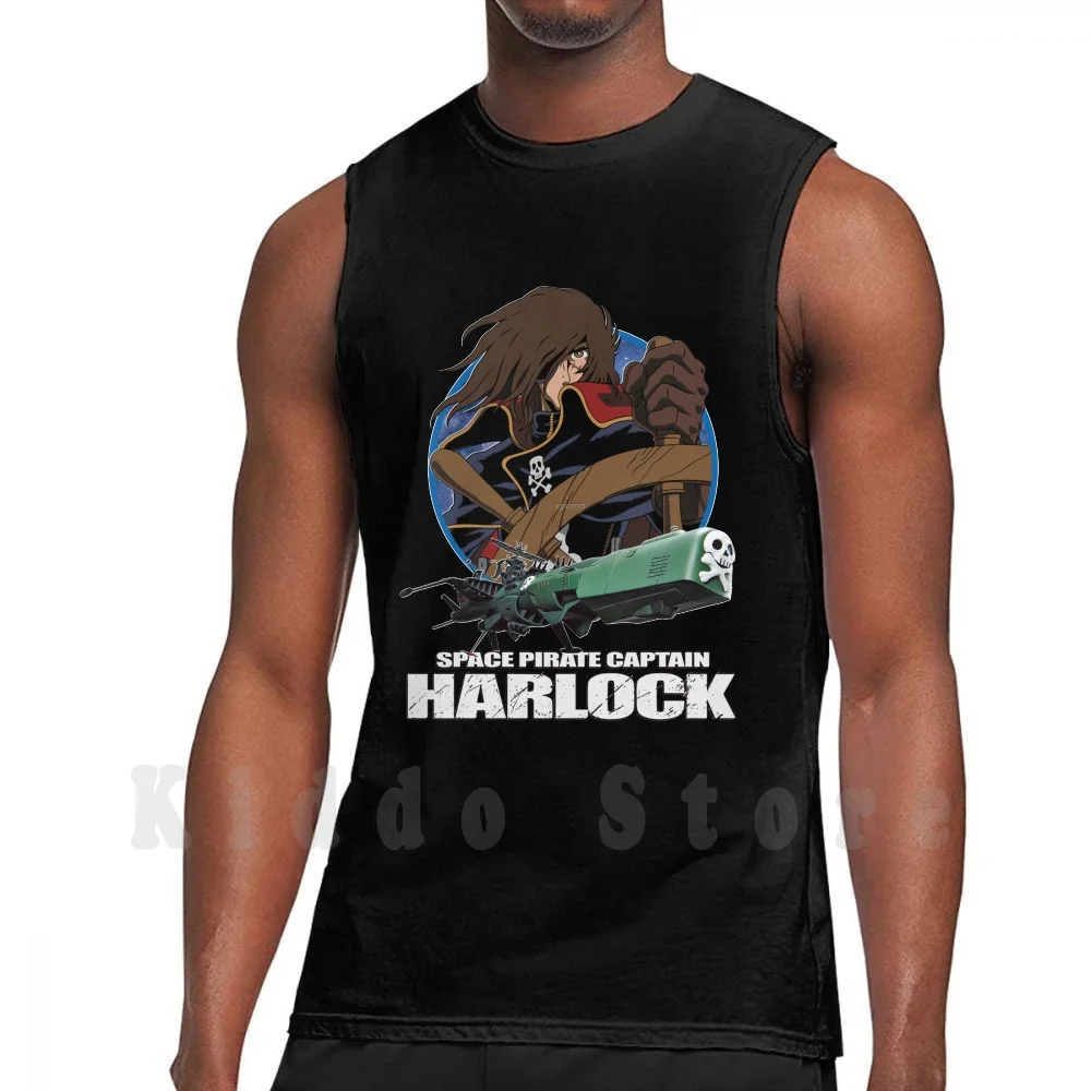 Space Pirate Captain Harlock (Albator) Canotte Gilet 100% Cotone Albator Captain Harlock Atlantis Arcadia