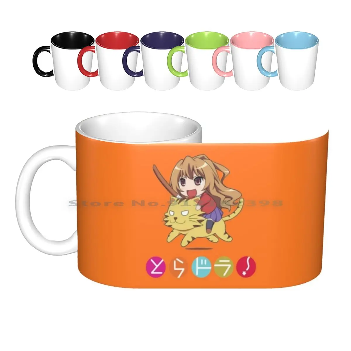Tagia On Tiger Ceramic Mugs Coffee Cups Milk Tea Mug Toradora Kawaii Chibi Cute Funny Anime Cartoon Girls Animal | Дом и сад