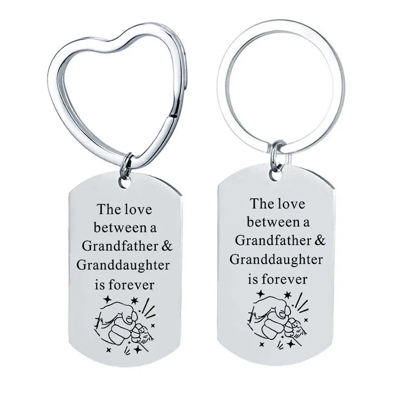 The Love Between a Grandfather &amp Granddaughter is Forever Keychain for Car Keys Christmas Present Warm Family Jewelry | Украшения и