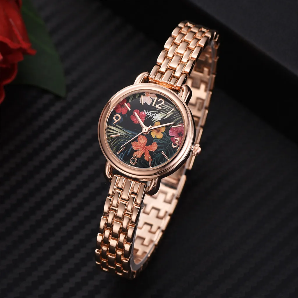 Тренд Montre цветок подарок часы для женщин люксовый бренд стальной браслет часы Повседневное платье дамы кварцевые часы Reloj Mujer* A