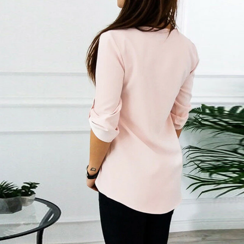 Ladies S-5XL Casual 3/4 Sleeve Tunic Tee Plus Size Elegant Beauty T Shirt Summer Women Solid V-neck Zipper Tops Multicolor