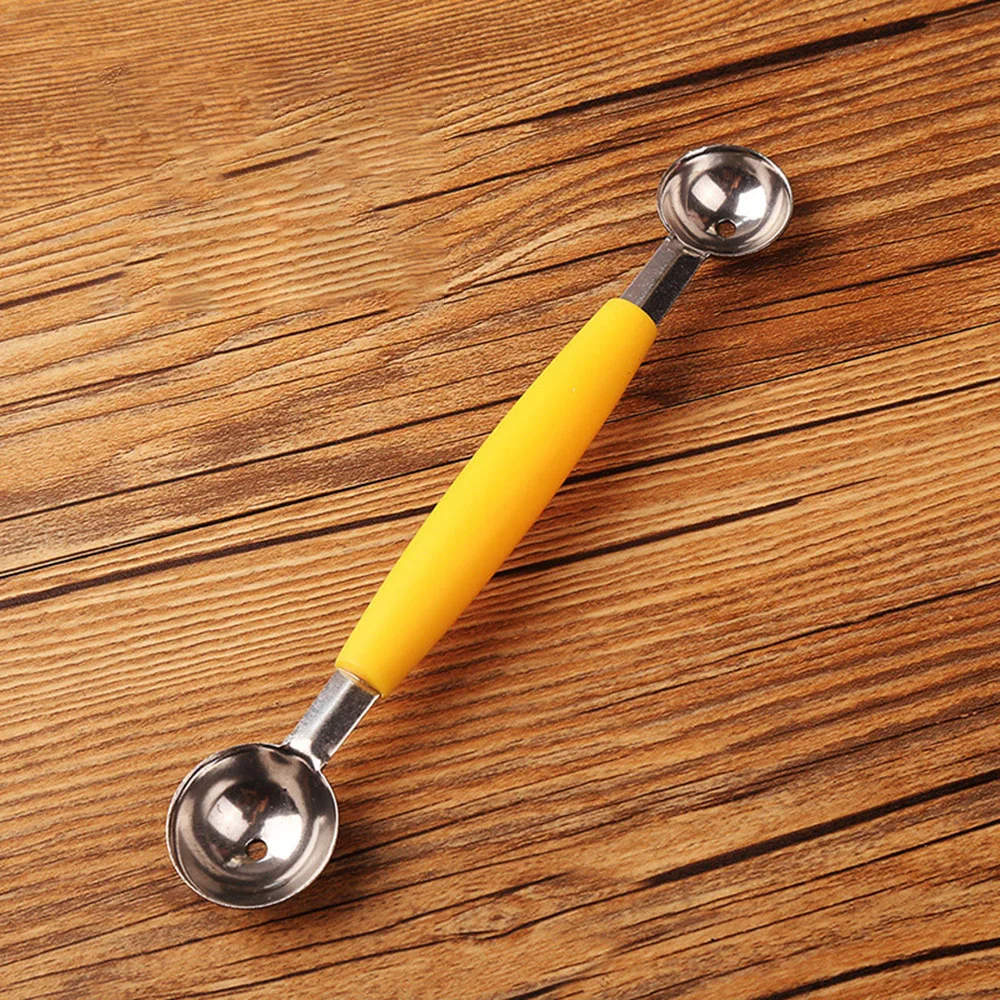 

Fruit Digging Device Stainless Steel Spoon Carving Knife Watermelon Digging Ball Spoon Double Head Cute Convenient For Baby