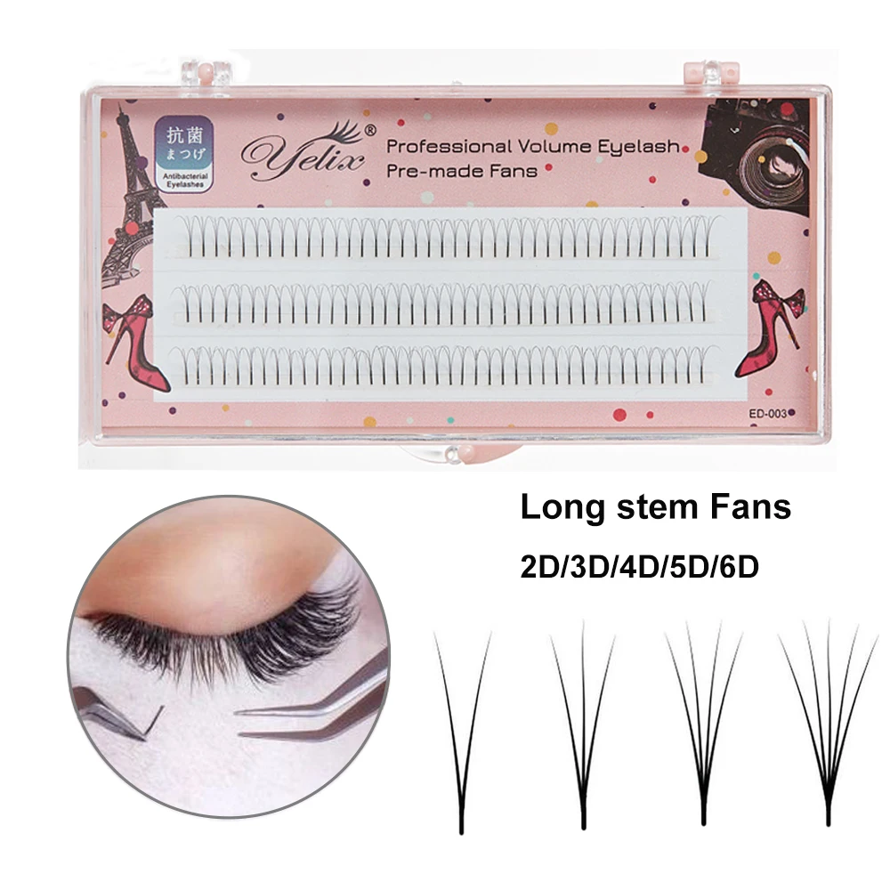 2D/3D/4D/5D/6D Russian Volume Natural Eyelash Extensions Premade Volume Fans Cluster Lashes False Eyelashes Cluster Semi Permane