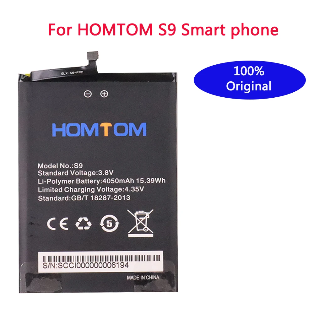 

100% New Original homtom S9 Battery 4050 mAh for HOMTOM S9 Smart Phone