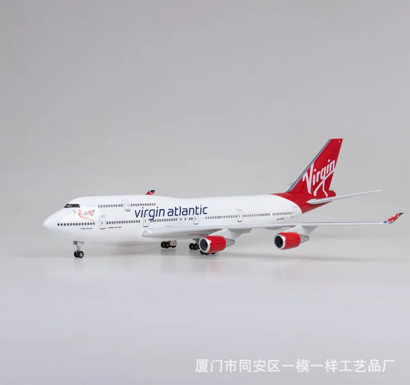 1/150 47cm Boeing 747 Airplane Model LED Voice Lamp Passenger Plane Airline Toy 