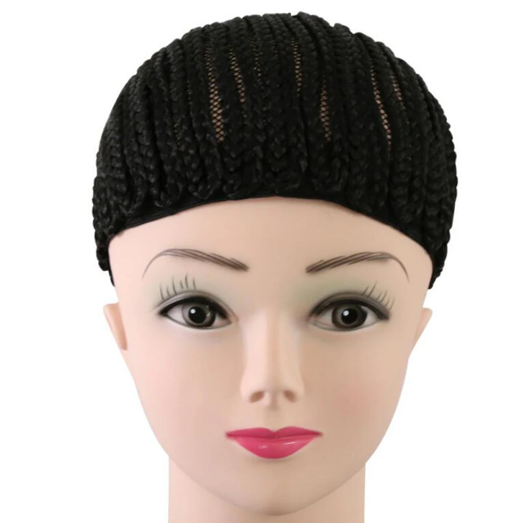 Black Cornrows Wig Cap Clip In Elastic Crochet Braided Wig for Black Women