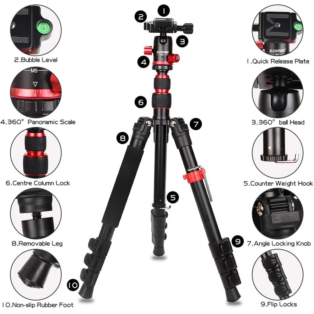Cadiso M5 Professional Photo Camera Mount Tripod