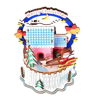 

3D Wooden Music Box Music Box Di Jigsaw Puzzle Wood 3D Puzzle Model Handmade Intelligence Fight Inserted Class Toy