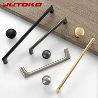 YUTOKO มือจับตู้มุกสีเทาทองเหลืองทองประตูตู้จับโลหะผสมสังกะสีลิ้นชักดึงเฟอร์นิเจอร์ห้องครัวฮาร์ดแวร์ 2