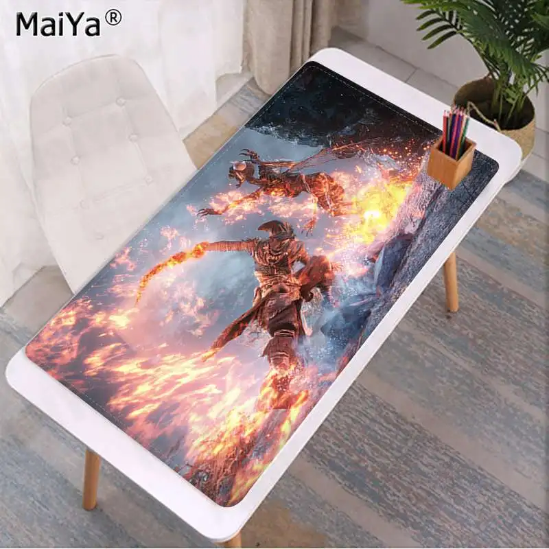 Lock Edge 40X90cm Maiya красивый аниме dark souls 3 огненный резиновый ПК компьютерный игровой коврик для мыши - Цвет: Lock Edge 40X90cm