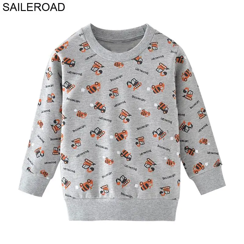 9011 same picture SAILEROAD 2-7Years Boys O Шеи Толстовки для Детей Толстовки Одежда Aimal Pattern Дети Топ Рубашки Хлопок Детская Одежда - Цвет: 9011 same picture