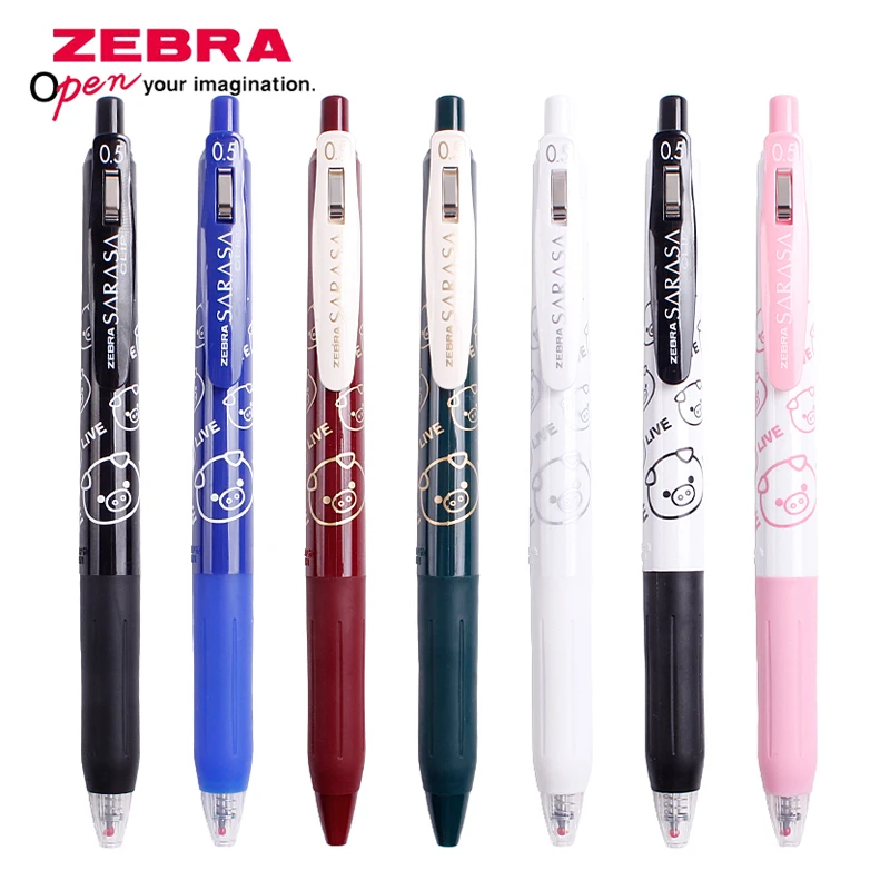 2 шт. Zebra Sarasa JJ15BBT Милая гелевая ручка со Свинкой, ограниченная серия, Студенческая черная ручка, винтажная цветная офисная гладкая ручка, канцелярские принадлежности 0,5 мм