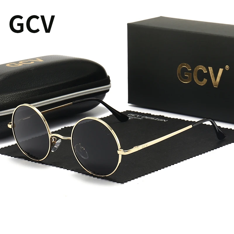 Очки солнцезащитные GCV для мужчин и женщин UV-400 брендовые винтажные Классические