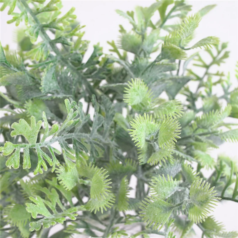 Plastic Antler Leaf Bunch Artificial Flocking Antler Flower Fake Grass Greenery Plant Greenery for Home Office Table Decoration