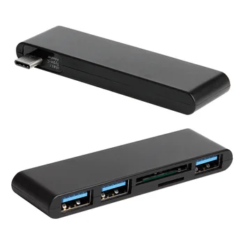 

Portable 5 in 1 USB Type-C HUB Output Adapter Splitter 5Gbps 3 USB 3.0 TF SD Card Reader Adapter for Laptop PC Phone