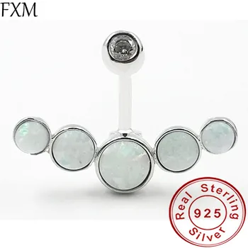 

925 silver opal belly button ring navel piercing ombligo beach body piercing jewelry for women hot fashion beach 2020