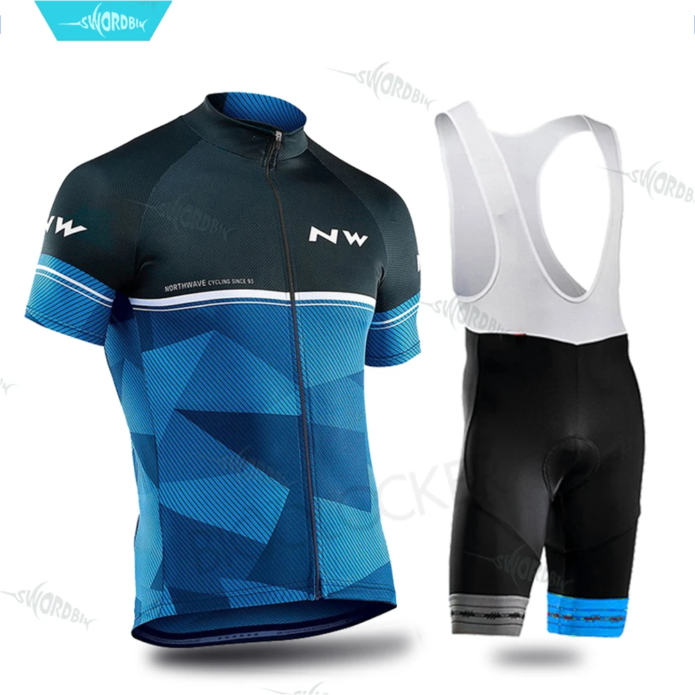 Bib Cycling Set Наборы велосипедной одежды Bib Велоспорт Набор Джерси костюм короткий рукав Джерси Горный комплект для велосипеда сетка ткань дышащие - Цвет: Bib Cycling Set