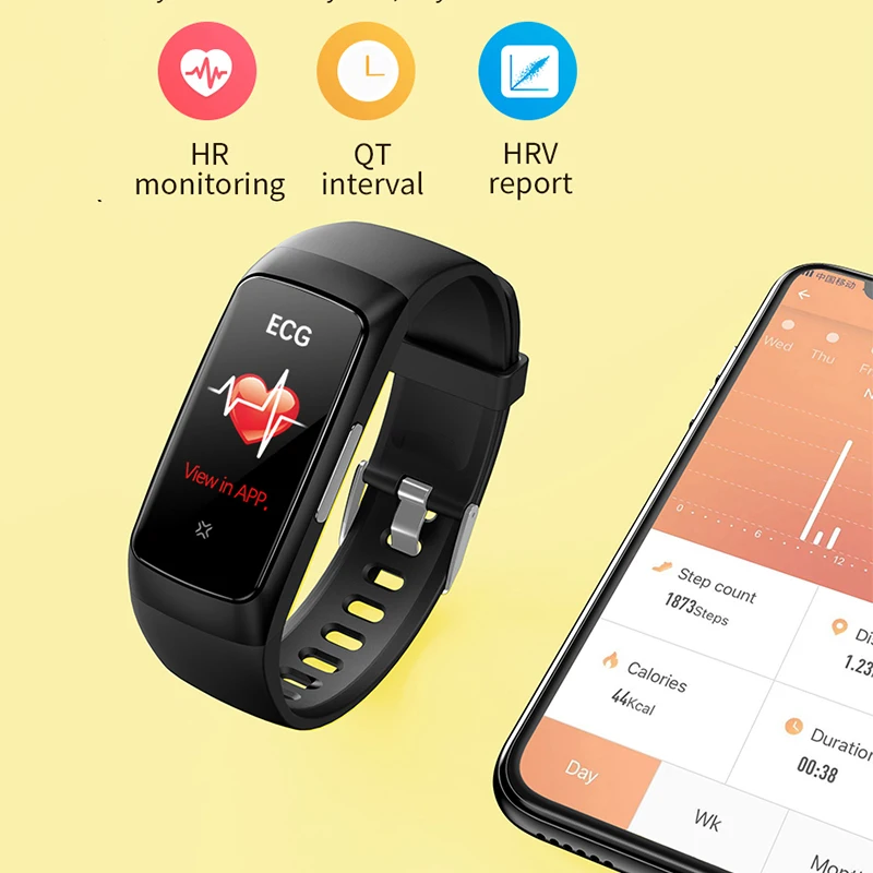 2021 Nuovo Ecg Ppg Smart Band Uomo Pressione Sanguigna Cardiofrequenzimetro Banda Fitness Tracker Pedometro Sport Impermeabile Smart Band Bluetooth Sp