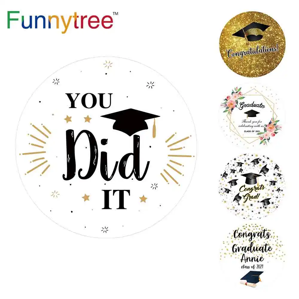 Funnytree You Did It Circle Round Backdrop Cover Bachelor Cap Graduation  Background Baby Wallpaper Photozone Photocall Decor - Backgrounds -  AliExpress