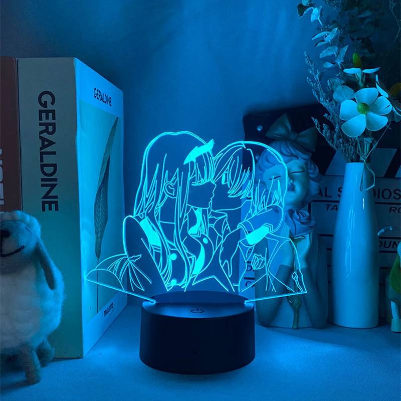 3d-лампа в стиле аниме любимый Фране ночной Светильник Zero Two & Hiro манга крутой