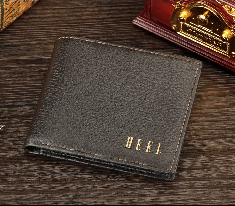 

Heel MEN'S Wallet Genuine Leather Short Cross Folding Leather Wallet Young MEN'S Japanese Korean Nappa Leather Ultra-Thin Man Wa