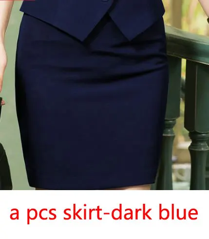 dark blue skirt IZICFLY стиль формальный жилет и жилет плюс размер женские костюмы бизнес с юбкой и курткой Брюки наборы офисная форма стили - Цвет: dark blue skirt
