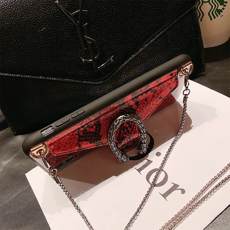 VOZRO Luxury Snake Card Package Phone Case For 2019 Iphone 11 Pro XR XS Max 6 6S 7 8 Plus Case Telephone Covers Accessories Bag VOZRO Luxury Snake Card Package Phone Case For 2019 Iphone 11 Pro XR XS Max 6 6S 7 8 Plus Case Telephone Covers Accessories Bag