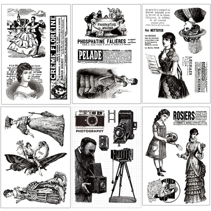 

Angel Rubber Stamp Retro clear stamps Character stamp Century lady transparent craft stamps for DIY scrapbooking card making