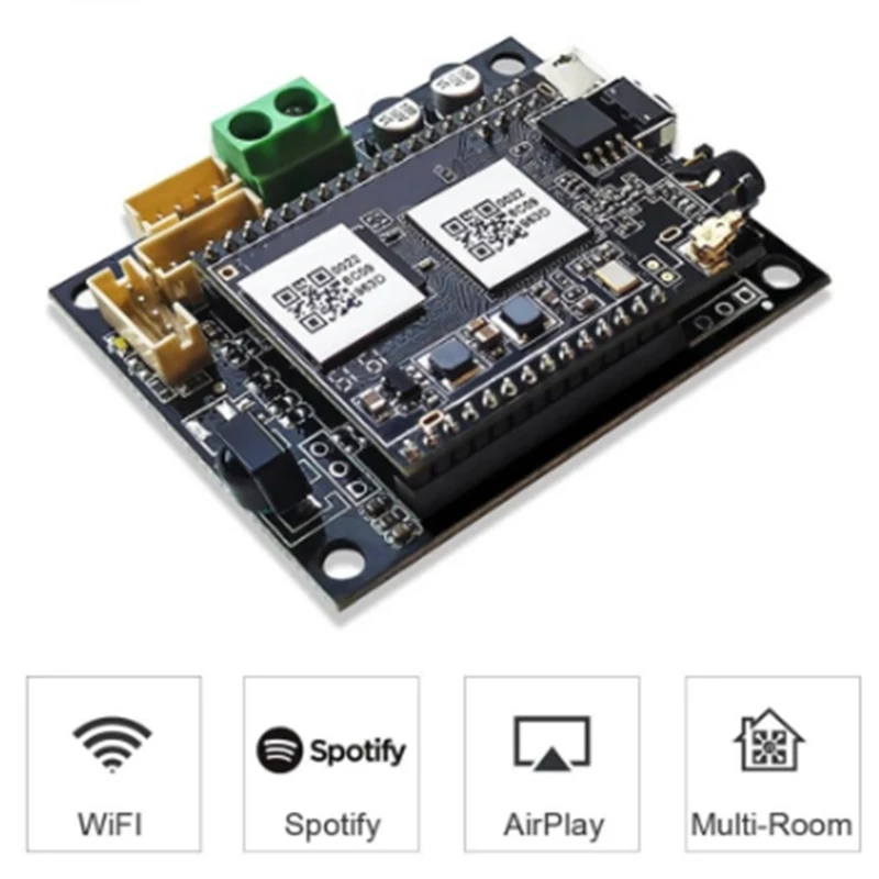 Up2Stream Mini V2 WiFi Аудио приемник модуль Плата с для Spotify Airplay DLNA 24Bit 192KHZ FLAC Multiroom Free Android