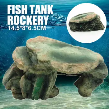 

1PC Aquarium Mountain View Rockery Hiding Hideaway Cave Fish Tank Decor Ornament Accessories Cave Pet Supplies