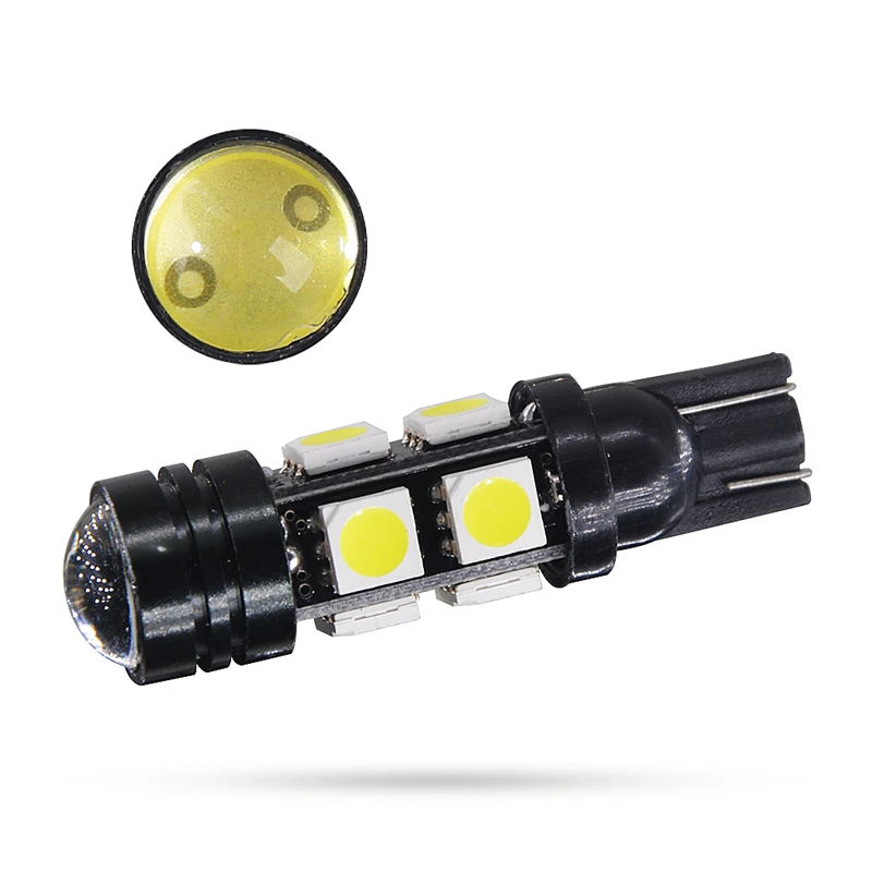 100x Car T10 W5W 194 LED 5050 SMD 4 LED 8 LED Auto Wedge Interior Light Dome Map Trunk License Plate Lamp 1 COB convex lens - Emitting Color: 9SMD