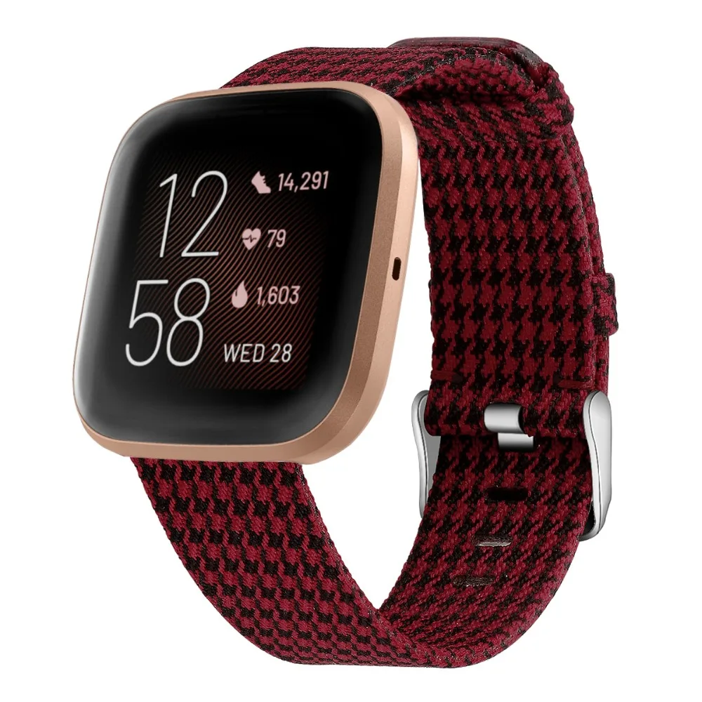 Холщовый нейлоновый ремешок для часов fitbit versa 2, умный ремешок для часов, большой маленький спортивный браслет, ремешок для fitbit versa lite/versa belt