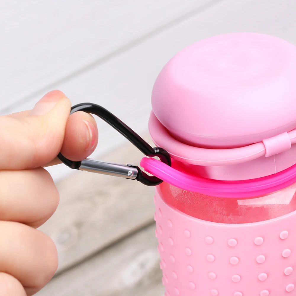 Water Bottle Holder Aluminum Sports Kettle Buckle Outdoor Carabiner Rubber Buckles Hook 1PC