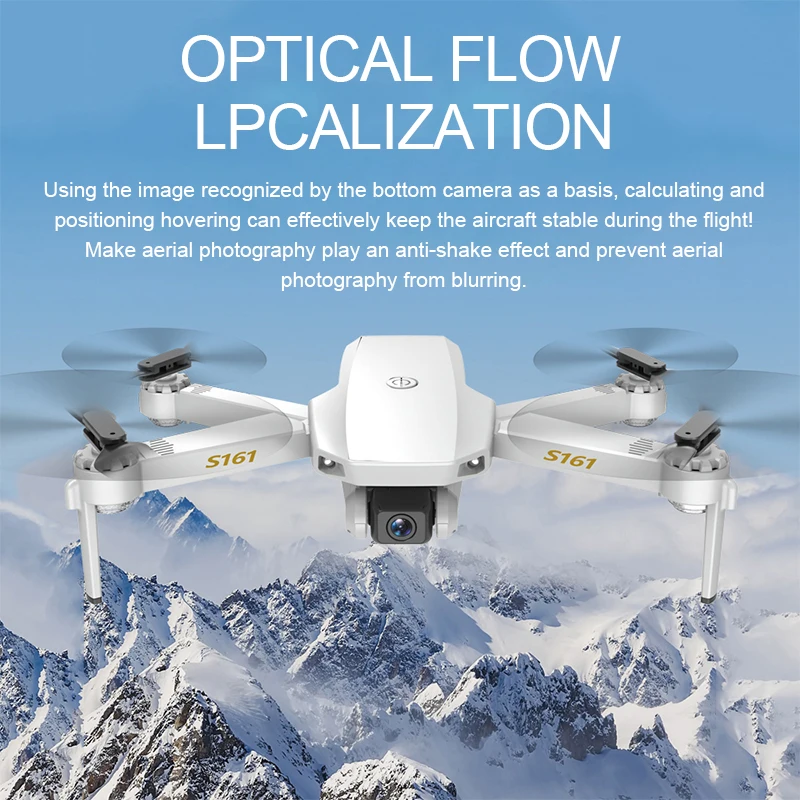 

S161 Mini Drone 4K HD Single/Dual Camera WiFi FPV 2.4Gh Gesture Control Optical Flow Quadcopter RC Drone