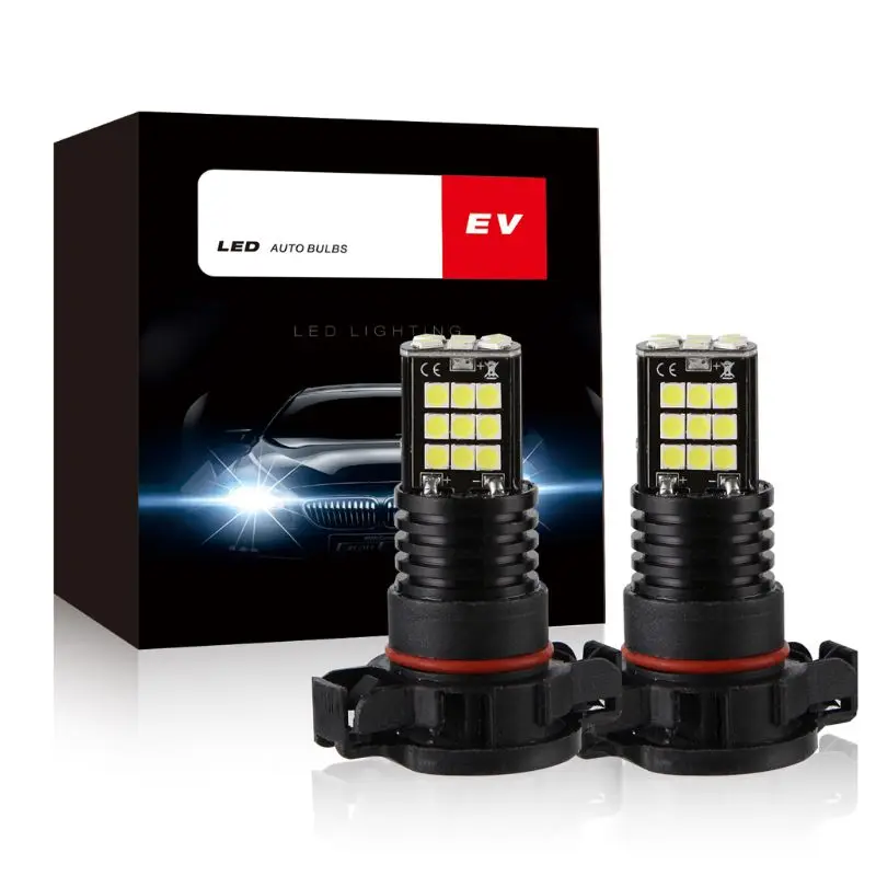 DC12V-H16-24 светодиодный лампы автомобиля анти-туман лампа пару белых светильник Замена для фар дальнего света автомобильной