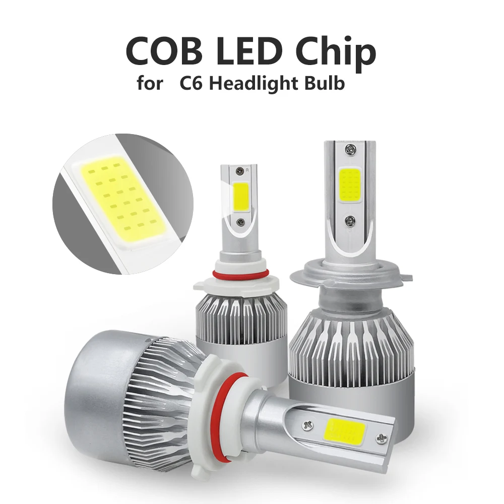 LED-Scheinwerfer der C6-Serie Kit H4 H7 6000K weiße Nebelscheinwerferlampen  helles Fern- oder Abblendlicht – ESSGOO