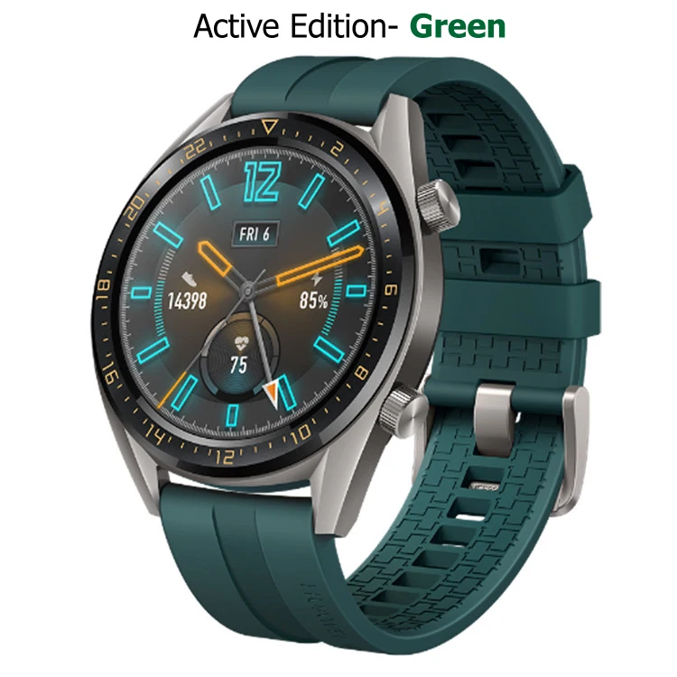 HUAWEI WATCH GT Active Edition умные спортивные часы 1,3" AMOLED цветной экран Heartrate gps для плавания, бега, велоспорта, сна - Цвет: Active Green