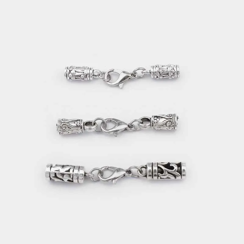 5 sets Zinc Alloy Clasp Lobster Clasps Hook End Caps Connectors For 5/6/7/8/10mm Leather Cord Bracelet Necklace Jewelry Making