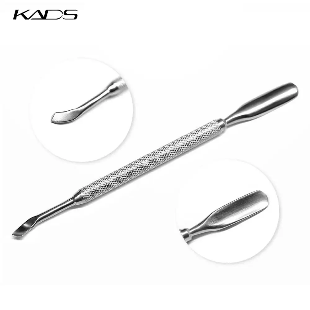 

KADS 1pc Nail Silver Salon Cuticle Pusher Dual Use Stainless Steel Cuticle Pusher Leftover Skin Remover Manicure Nail Tool