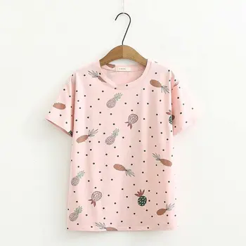 

2018 Summer new women's short sleeves students' loose fitting bodysuit round neck