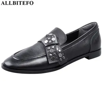 

ALLBITEFO fashion Sequins decoration high heel shoes full genuine leather high heels comfortable low-heeled office women heels